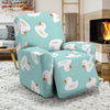 White Rubber Duck Pattern Print Recliner Cover-grizzshop