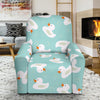 White Rubber Duck Pattern Print Recliner Cover-grizzshop