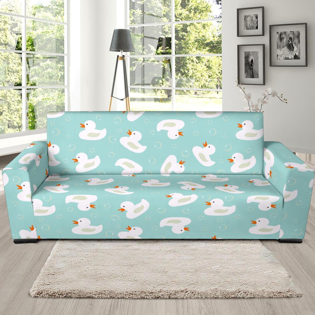 White Rubber Duck Pattern Print Sofa Covers-grizzshop