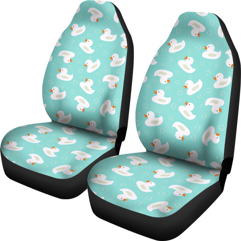 White Rubber Duck Pattern Print Universal Fit Car Seat Cover-grizzshop