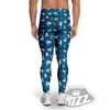 White Shark Cartoon Print Pattern Men's Leggings-grizzshop