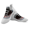 White Shark Open Mouth Print White Athletic Shoes-grizzshop