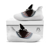 White Shark Open Mouth Print White Athletic Shoes-grizzshop