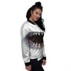 White Shark Open Mouth Print Women's Bomber Jacket-grizzshop