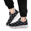 White Skeleton And Black Print Pattern White Athletic Shoes-grizzshop