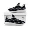 White Skeleton And Black Print Pattern White Athletic Shoes-grizzshop