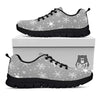 White Snowflake And Silver Print Pattern Black Sneaker-grizzshop