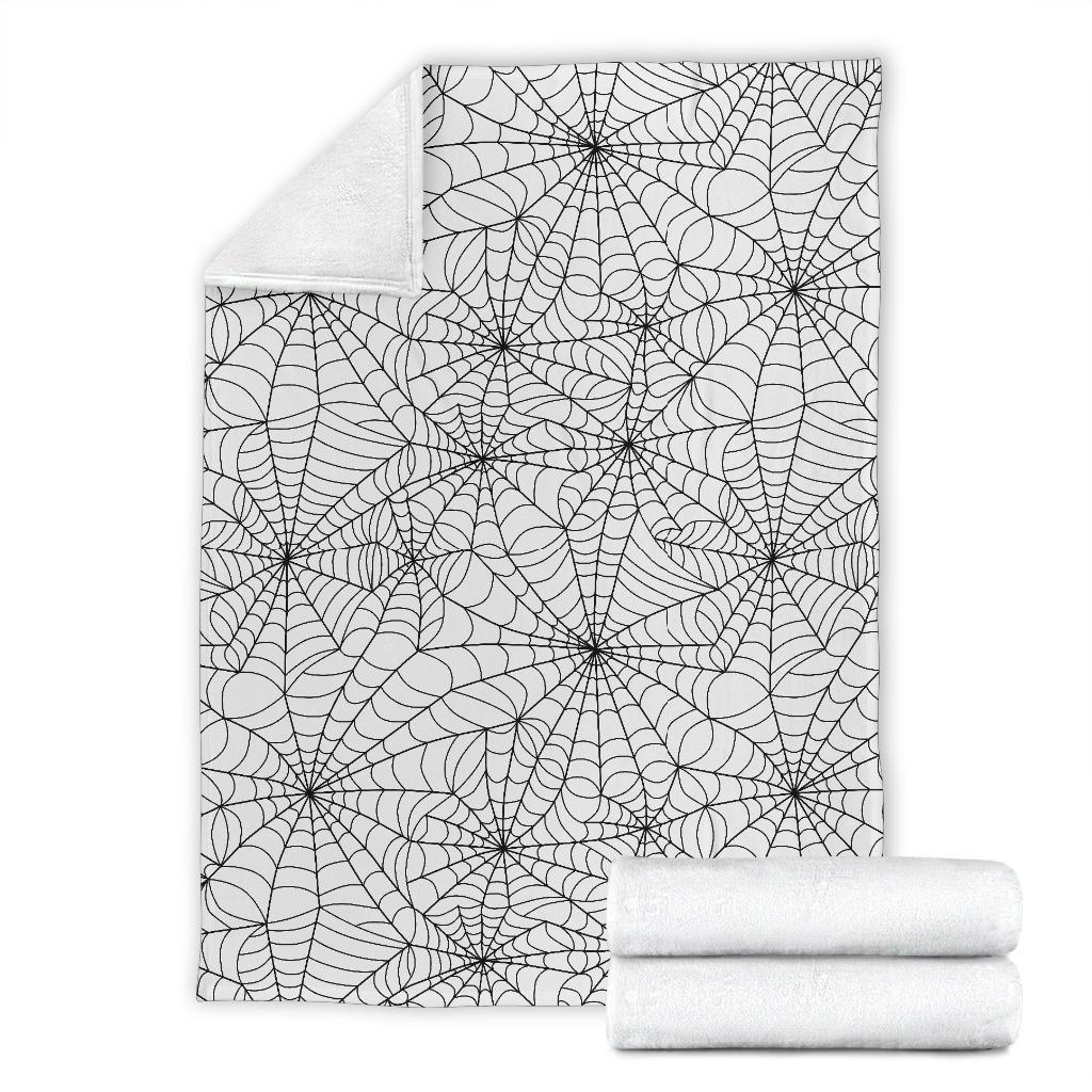 White Spider Web Pattern Print Blanket-grizzshop