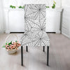 White Spider Web Pattern Print Chair Cover-grizzshop