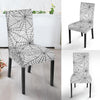 White Spider Web Pattern Print Chair Cover-grizzshop