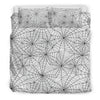 White Spider Web Pattern Print Duvet Cover Bedding Set-grizzshop