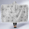 White Spider Web Pattern Print Hooded Blanket-grizzshop