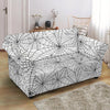 White Spider Web Pattern Print Loveseat Cover-grizzshop