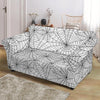 White Spider Web Pattern Print Loveseat Cover-grizzshop