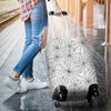 White Spider Web Pattern Print Luggage Cover Protector-grizzshop