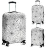 White Spider Web Pattern Print Luggage Cover Protector-grizzshop