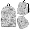 White Spider Web Pattern Print Premium Backpack-grizzshop