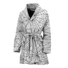 White Spider Web Pattern Print Women Long Robe-grizzshop