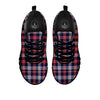 White Tartan And Blue Red Print Pattern Black Sneaker-grizzshop