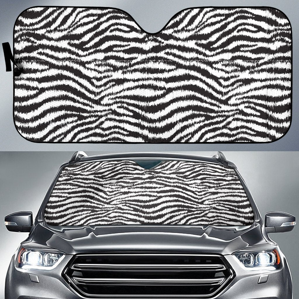 White Tiger Pattern Print Car Sun Shade-grizzshop