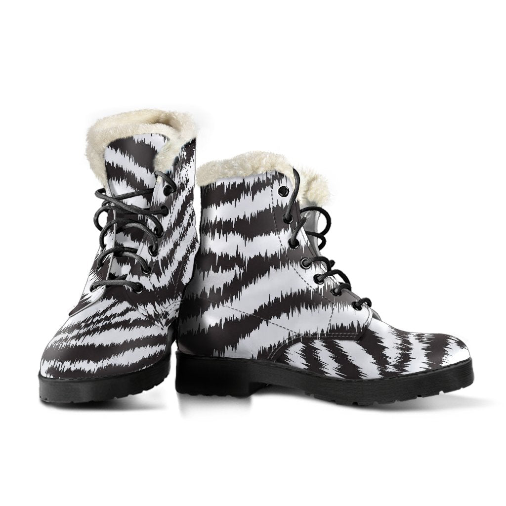 White Tiger Pattern Print Comfy Winter Boots-grizzshop