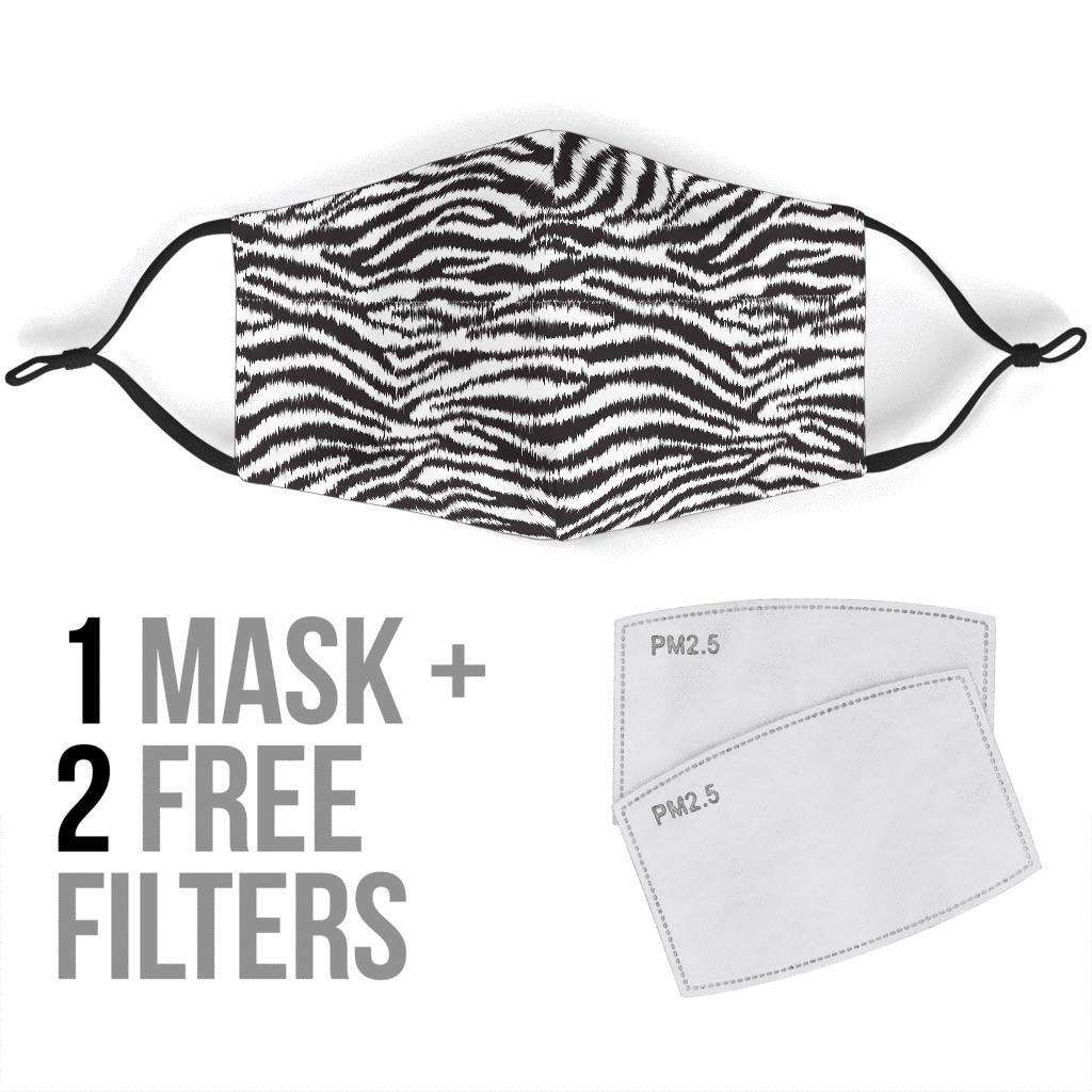 White Tiger Pattern Print Face Mask-grizzshop