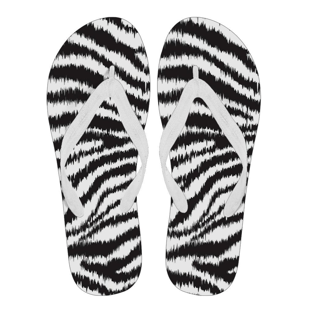 White Tiger Pattern Print Men & Women Flip Flops-grizzshop