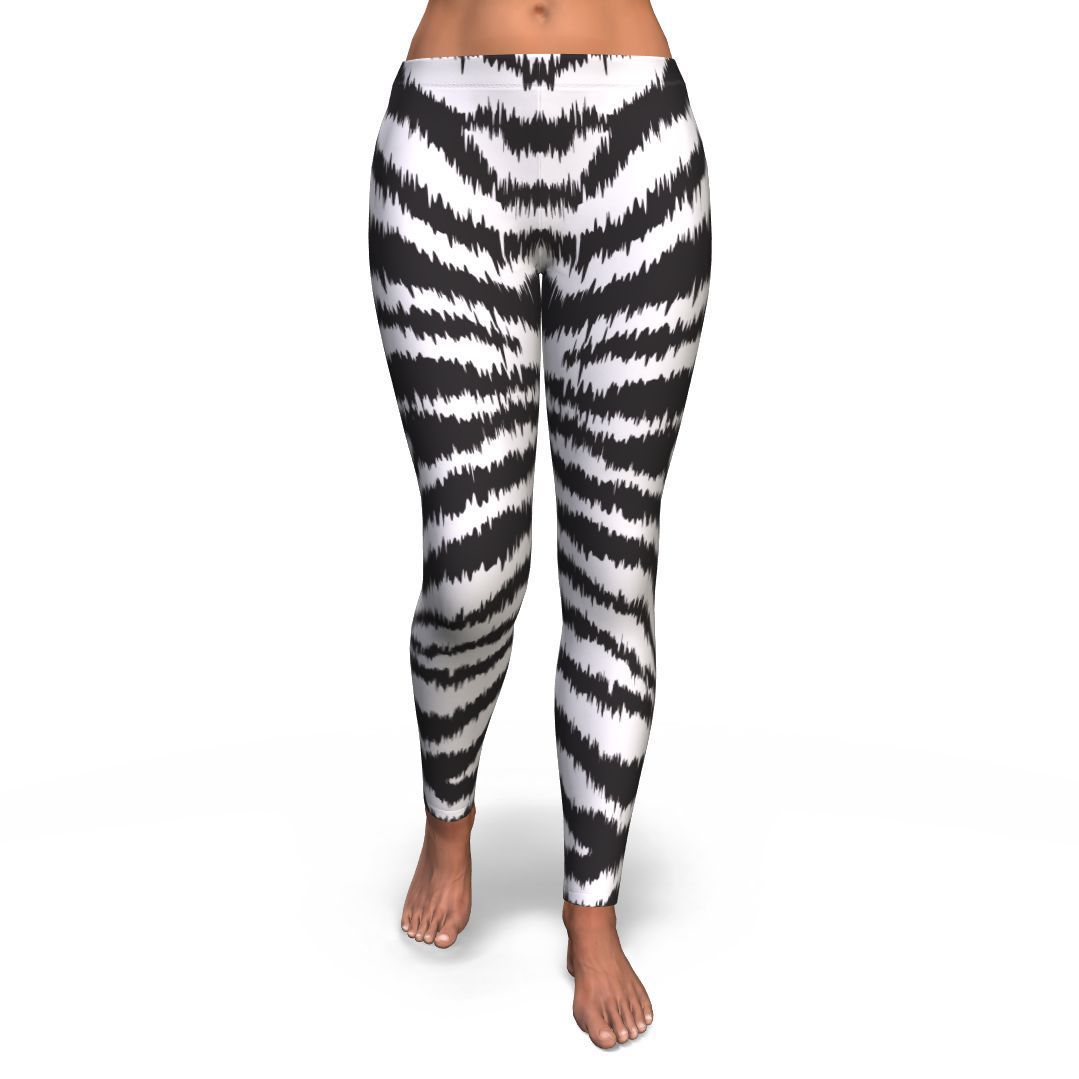 White Tiger Pattern Print Pattern Women Leggings-grizzshop