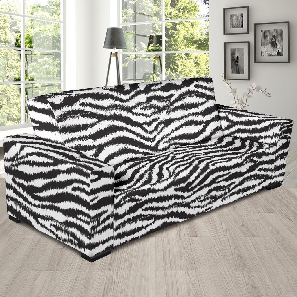 White Tiger Pattern Print Sofa Covers-grizzshop