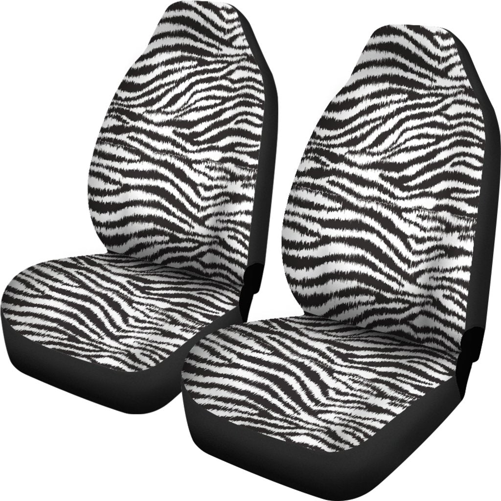 White Tiger Pattern Print Universal Fit Car Seat Cover-grizzshop