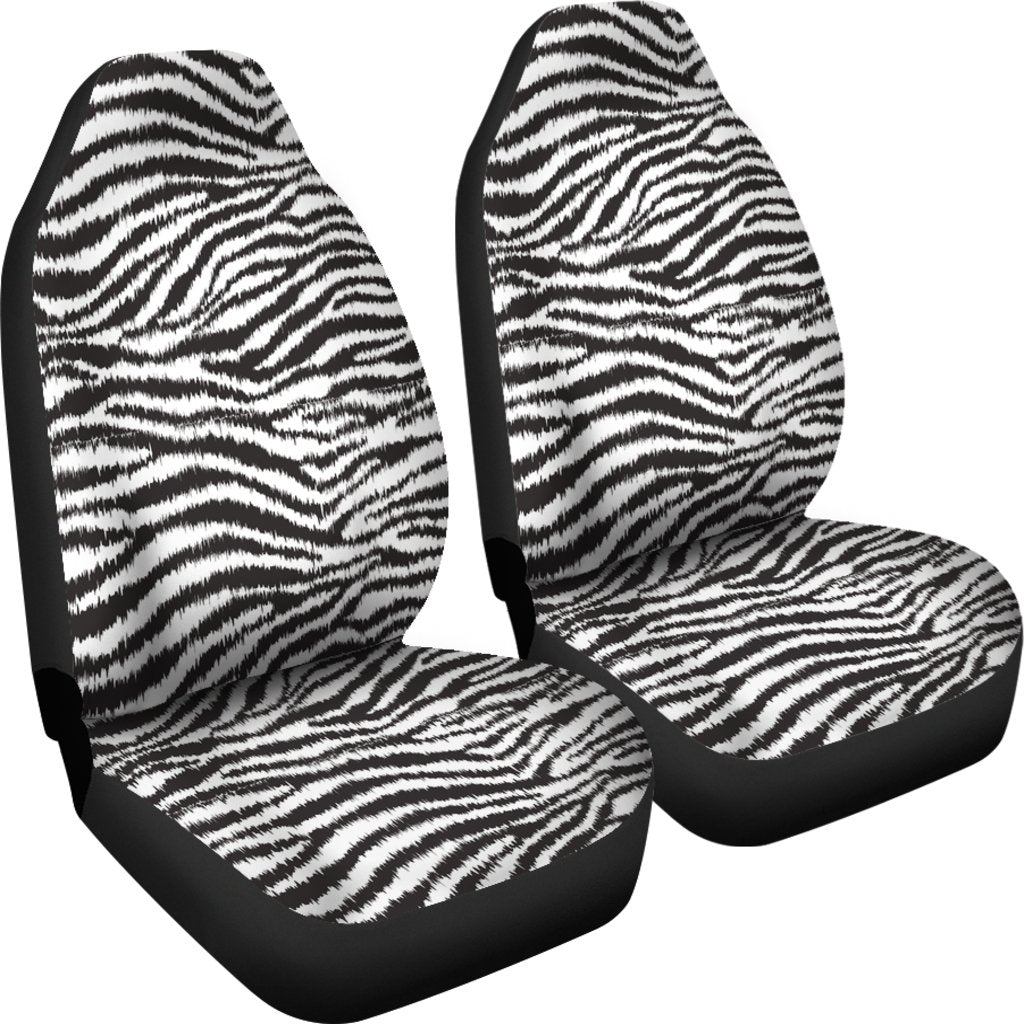 White Tiger Pattern Print Universal Fit Car Seat Cover-grizzshop