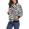 White Tiger Pattern Print Women Casual Bomber Jacket-grizzshop