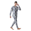 White Tiger Tattoo Japanese Print Pattern Men's Pajamas-grizzshop