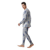 White Tiger Tattoo Japanese Print Pattern Men's Pajamas-grizzshop