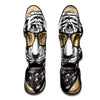 White Tiger With Sunglasses Print Pattern Muay Thai Shin Guards-grizzshop