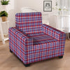 White USA Plaid And Blue Red Print Armchair Slipcover-grizzshop