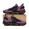 White USA Plaid And Blue Red Print Black Gym Shoes-grizzshop