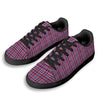 White USA Plaid And Blue Red Print Black Low Top Sneakers-grizzshop