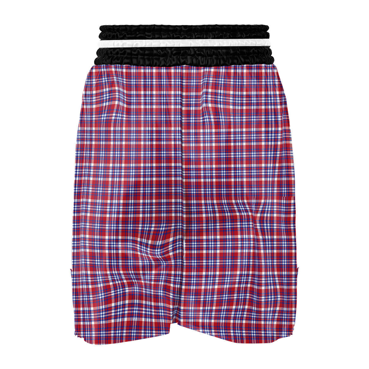 White USA Plaid And Blue Red Print Boxing Shorts-grizzshop