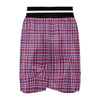 White USA Plaid And Blue Red Print Boxing Shorts-grizzshop