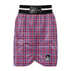 White USA Plaid And Blue Red Print Boxing Shorts-grizzshop