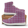 White USA Plaid And Blue Red Print High Top Sneakers-grizzshop