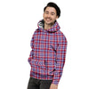 White USA Plaid And Blue Red Print Men's Hoodie-grizzshop