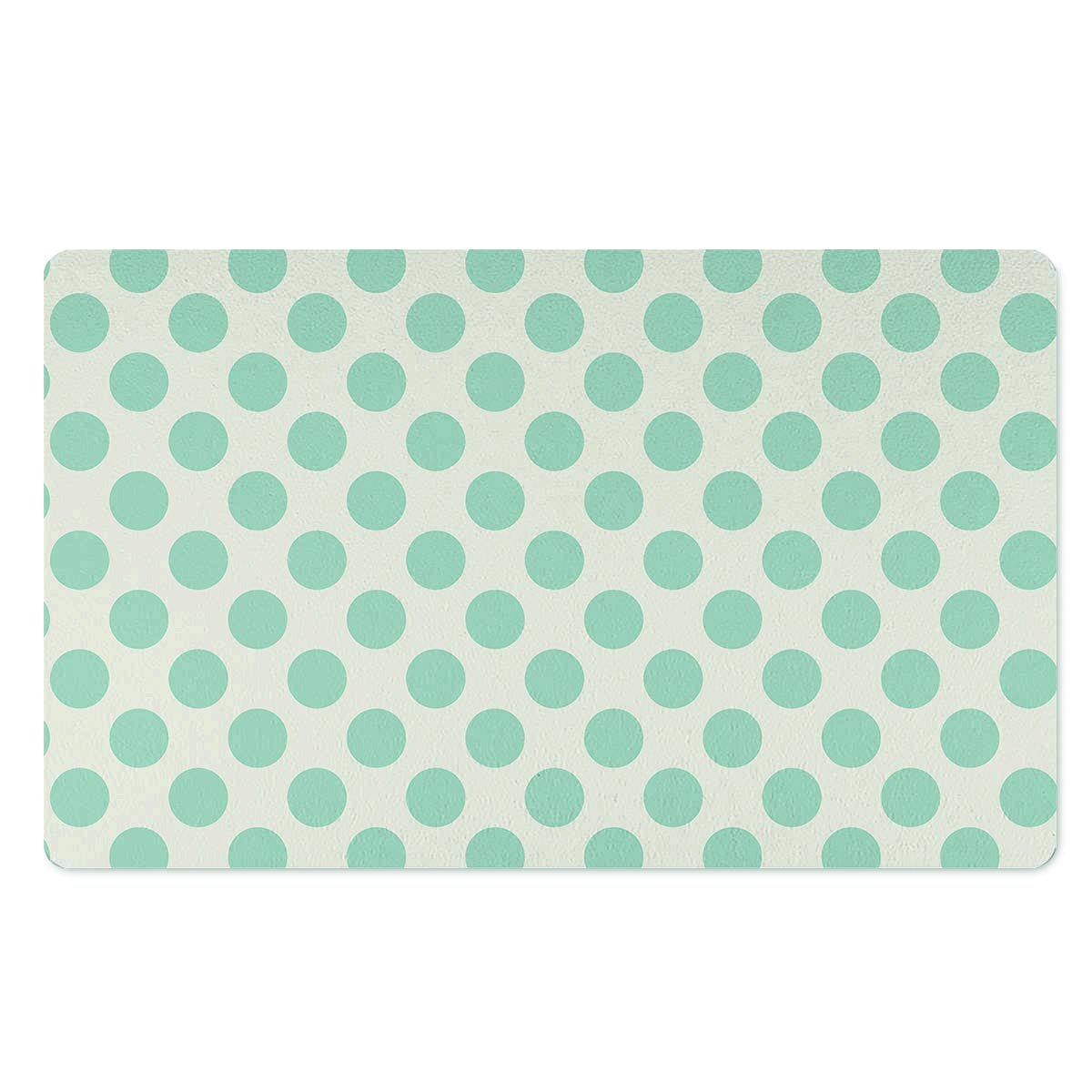 White and Teal Polka Dot Door Mat-grizzshop