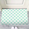 White and Teal Polka Dot Door Mat-grizzshop