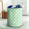 White and Teal Polka Dot Laundry Basket-grizzshop
