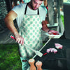 White and Teal Polka Dot Men's Apron-grizzshop