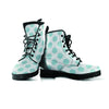 White and Teal Polka Dot Men's Boots-grizzshop