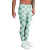 White and Teal Polka Dot Men's Leggings-grizzshop