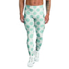 White and Teal Polka Dot Men's Leggings-grizzshop